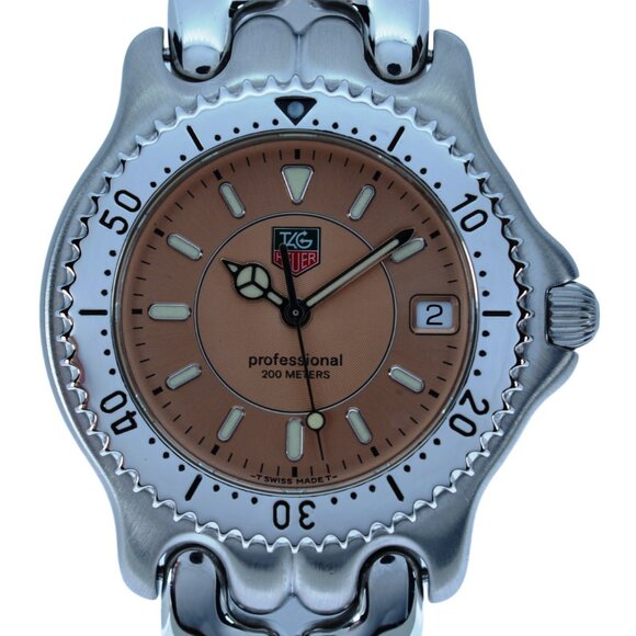 RARE Men's Tag Heuer SEL Professional 200m Pink Dial 38mm Watch Ref: WG111D! - Picture 1 of 9